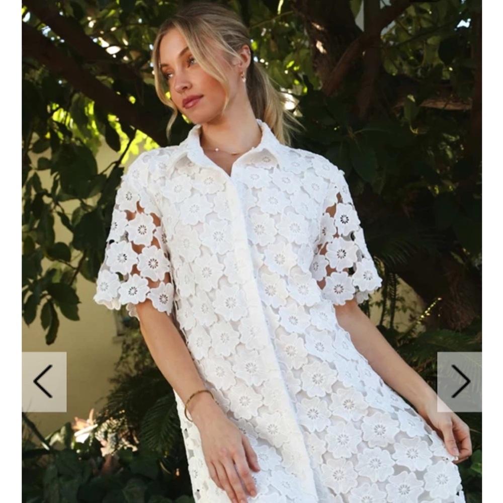 White Floral Lace Dress